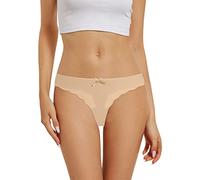 Tangas Algodon Tanga Sexy para Mujer Bragas sin Costuras Seda de Hielo Tanga Transpirable Bragas Tanga Mujer Tangas Mujer Algodon Sin Costuras (Beige, L)