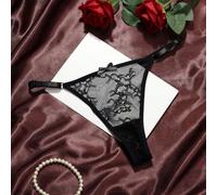 Tangas de tanga para mujer, bragas sexys ajustables de encaje | Encaje floral y costuras de malla, espalda en T, cintura baja, ropa interior erótica de encaje transparente