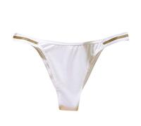 Tangas Mujer Bragas sexis sin costuras para mujer, bragas de cintura media de seda helada para levantar la cadera, sin sensación, bragas de algodón en la Tanga Mujer Sexy PequeñO Tangas Sin (White, L)
