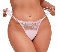 Tangas Mujer Bragas Sexy de Encaje para Mujer Ropa Interior Tanga Tanga Lencería Bikini Breve Tanga HiloMujer Bragas Mujer Algodon Tanga (Pink, XS)