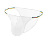 Tangas para Hombre - Ropa Interior Masculina para Uso Diario Corte Ajustado Color Liso Ideal para Verano Y Otoño Cómoda para El Hogar Lavable A Máquina Fácil De Cuidar (White L)
