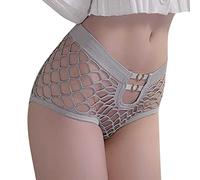 Tangas para mujer, sexy, malla de pesca, bragas para mujer, mini deporte, pantalones cortos, mallas para todas las estaciones, tanga de encaje para mujer, ropa interior sexy erótica, gris, L