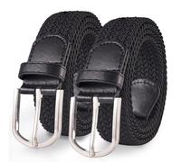 TANGCHAO Cinturones Hombre/Mujer Pack de 2, Elásticos Trenzados Sin Agujeros, Cinturon Elastico Hombre, Múltiples Colores Versátiles