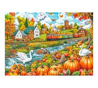 TangComplete Puzzle de 1000 piezas para adultos y niños, juego imposible, regalo de rompecabezas, rompecabezas inteligentes, puzles coloridos, puzles con diseño de ciudad de la cosecha