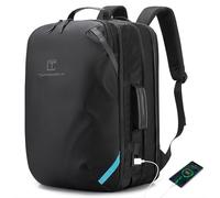 TANGCORLE Mochila de viaje expandible aprobada por vuelos, mochila de negocios para laptop de 17.3 pulgadas, para mujeres y hombres, Negro-45L (5days Travel), Sin vacío, Sin vacío