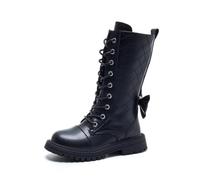 TangDao Botas de Otoño/Invierno para Niña Botas Princesa con Lazo para Niña Botines con Cremallera Casual Cómodo EU 27 Negro