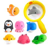 Tangdudu 9 Piezas Juguetes baño bebé niños niñas de 1 2 3 4 5 años, Juguetes bañera Bebe, Juguetes Piscina niños, Juguetes Agua bebé, Juguetes de baño flotantes