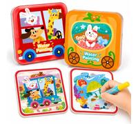 Tangdudu Set de 2 Libros Mágicos de Agua para Niños desde 1 Año, Libro Mágico Agua Reutilizable con 2 Lápices de Agua, Pintar con Agua, Libro para Colorear Infantil, Juguete Educativo de Viaje