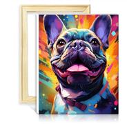TANGFEIY Pintura por números Kits Bulldog Francés DIY Pintura al óleo con pinceles y pigmento acrílico sobre lienzo Hogar Art Deco Artesanía sin marco (50x65cm)