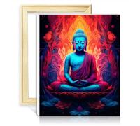 TANGFEIY Pintura sobre lienzo por números, estatua de Buda, pintura por números, adultos con pinceles y pigmento acrílico sobre lienzo para decoración del hogar, sin marco (30 x 40 cm)