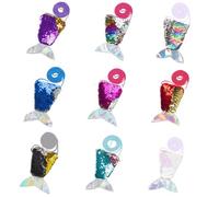 Tangger 9PCS Niño Sirena Cola de Lentejuelas Monedero Bolsa de Fiesta de Sirena Regalo Niña Niño Monedero Infantil Bandolera Bolso de Lentejuelas Cola de Sirena