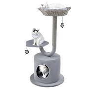Tangkula Árbol para Gatos de Interior, Bonita Torre para Gatos de 42 Pulgadas con Marco de Soporte de Metal Curvado, Postes rascadores de sisal, Percha Superior, condominio para Gatos, Torre de árbol
