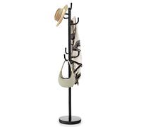 Tangkula Perchero independiente, árbol de metal resistente con 8 ganchos, soporte para colgar abrigos con base ampliada de 13 pulgadas, árbol de pasillo de pie, colgador de chaqueta para bufanda,