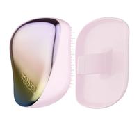 Tangle Teezer Compact Styler Detangler Hairbrush - Cepillo Desenredante Compacto - Para Pelo Seco y Mojado y Todo Tipo de Cabello - Perfecto para Viajar, con Tapa Protectora - Cromado Mate Nacarado
