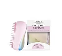 Tangle Teezer Compact Styler Detangler Hairbrush - Cepillo Desenredante Compacto - Para Pelo Seco y Mojado y Todo Tipo de Cabello - Perfecto para Viajar, con Tapa Protectora - Cromado Mate Nacarado