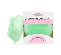 Tangle Teezer cepillo para gatos verde Pet Teezer Detangling Brush - Cepillo gato pelo corto desenredante - Cepillo gatos masajeador en forma de flor
