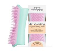 Tangle Teezer | Pet Teezer | Cepillo de pelo y aseo para perros | Cepillo seco o cepillo de baño para perros | Menta y rosa