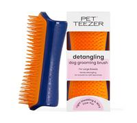 Tangle Teezer | Pet Teezer | Cepillo para desenredar y aseo de perros | Cepillo seco o cepillo de baño para perros | Azul marino y naranja