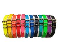 Tango and Tequila Collar para Perros Nylon TPU Mate 1,6cm - Color - Naranja, Longitud - 40cm