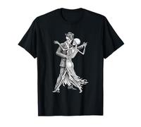Tango Bailando Esqueleto Halloween Cráneo Bailarina Pareja ESP Camiseta