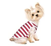 Tango - Ropa para mascotas con rayas rojas y blancas, camiseta personalizada para mascotas con estampado de rayas rojas y blancas para perros y gatos pequeños, medianos y grandes
