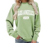 TangoDS Felpa da Donna con Girocollo a lettere Los Angeles California Grafica città USA Maniche Lunghe