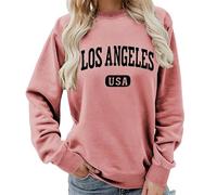 TangoDS Felpa da Donna con Girocollo a lettere Los Angeles California Grafica città USA Maniche Lunghe