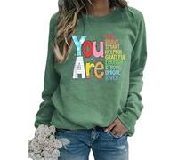 TangoDS Felpa da Donna con Stampa a lettere e scollo a O in Pile per Autunno e Inverno Maglione a Manica Lunga Donna Pullover Top