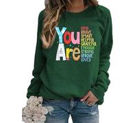 TangoDS Felpa da Donna con Stampa a lettere e scollo a O in Pile per Autunno e Inverno Maglione a Manica Lunga Donna Pullover Top