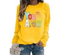 TangoDS Felpa da Donna con Stampa a lettere e scollo a O in Pile per Autunno e Inverno Maglione a Manica Lunga Donna Pullover Top