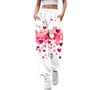 TangoDS Pantalones de chándal de San Valentín para Mujer Love Heart Pantalones de chándal con Estampado 3D Pantalones elásticos con cordón y Bolsillos