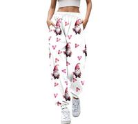 TangoDS Pantalones de chándal de San Valentín para Mujer Love Heart Pantalones de chándal con Estampado 3D Pantalones elásticos con cordón y Bolsillos
