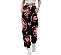 TangoDS Pantalones de chándal Jogger para Mujer con Estampado 3D Love Heart Casual Otoño Chándal Pantalones con cordón en la Parte Inferior Ropa de Calle