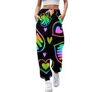 TangoDS Pantalones de chándal Jogger para Mujer con Estampado 3D Love Heart Casual Otoño Chándal Pantalones con cordón en la Parte Inferior Ropa de Calle