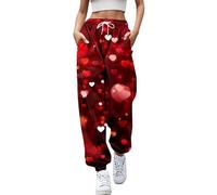 TangoDS Pantalones de chándal Jogger para Mujer con Estampado 3D Love Heart Casual Otoño Chándal Pantalones con cordón en la Parte Inferior Ropa de Calle