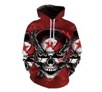 TangoDS Sudadera con Capucha gótica para Hombre con Estampado 3D de Calavera diseño de Huesos Estilo Informal Manga Larga para Halloween Jersey Jersey de Cuello Alto