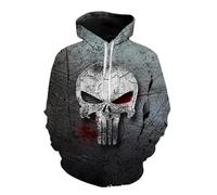 TangoDS Sudadera con Capucha gótica para Hombre con Estampado 3D de Calavera diseño de Huesos Estilo Informal Manga Larga para Halloween Jersey Jersey de Cuello Alto