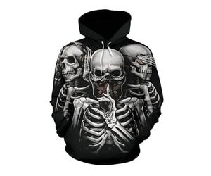 TangoDS Sudadera con Capucha gótica para Hombre con Estampado 3D de Calavera diseño de Huesos Estilo Informal Manga Larga para Halloween Jersey Jersey de Cuello Alto