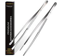 Tangoowal 2 Pcs 12-Inch Fine Tweezer Tongs,Extra-Long Stainless Steel Tweezers Tongs