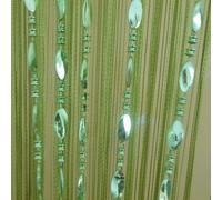 Tangpan Cortina para Puerta con Cuentas y Botones Brillantes, 100 x 200 cm, Separador de Habitaciones, mosquitera, Color Verde