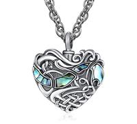 TANGPOET Ashes Jewellery - Collar de urna de plata de ley 925 para cenizas, joyería conmemorativa de cremación para cenizas, collar con colgante de recuerdo para mamá, papá, mujeres, hombres, mascotas