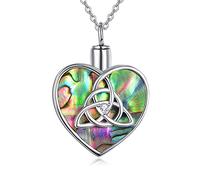 TANGPOET Collar de urna para cenizas 925, corazón conmemorativo, joyería de cremación para cenizas, collar con colgante para mamá, papá, mujeres, hombres, mascotas con kit de relleno de