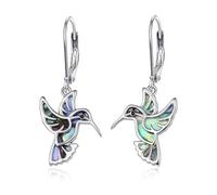 TANGPOET Delicados aretes de concha de abulón para mujeres y niñas, plata de ley 925, hipoalergénicos, aretes colgantes colgantes únicos para playa, regalos para cumpleaños, Navidad, San Valentín, Día