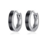 TANGPOET Pendientes de aro de plata de ley 925 Pendientes de dormir Hipoalergénico Huggie Pendientes de cumpleaños Joyería Regalos para Hombres Mujeres, 20mm