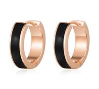 TANGPOET Pendientes de aro de plata de ley 925 Pendientes de oro rosa Sleeper Hipoalergénico Huggie Pendientes Cumpleaños Joyería Regalos para Hombres Mujeres, 15mm