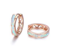 TANGPOET Pendientes de Opal 925 plata esterlina Pendientes de huggie para dormir Regalos de joyería para hombres y mujeres