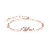 TANGPOET Pulsera de plata de ley 925 ajustable para el cáncer de mama, regalo de cáncer de mama, oro rosa, pulsera de cinta rosa para supervivientes