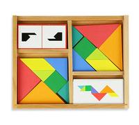 Tangram Battle Multicolor Juego de Mesa para Niños desde 5 Años de Madera | Piezas geométricas para ensamblar | varios retos evolutivos | desarrolla lógica y creatividad | idea de regalo lúdica hoy
