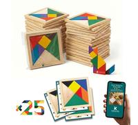 Tangram Infantil Pack 25- Regalos Cumpleaños Niños Colegio - Detalles Cumpleaños Niños - Relleno Piñata Infantil. Regalitos Invitados - Regalos Alumnos Primaria - Mini Juegos