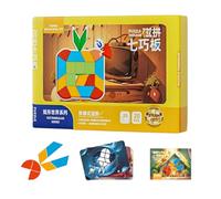 Tangram Juegos de pensamiento para niños | Interactivo y portátil - Bloques de construcción magnéticos Tangram Puzzle - para el hogar, fiestas, noche de juegos, aulas, guarderías, niñas y niños